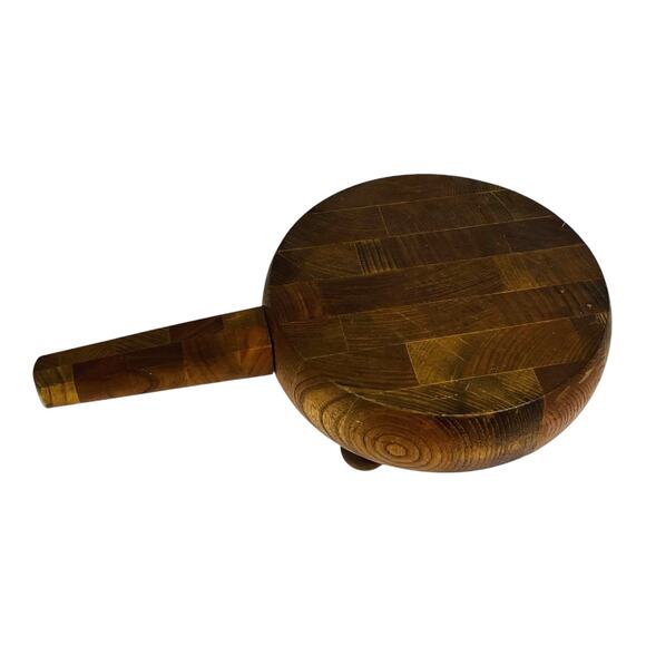 VTG Mid-Century Modern Dansk WOOD CHEESE BOARD & Integrated Spreader Handle 60s - Picture 2 of 11